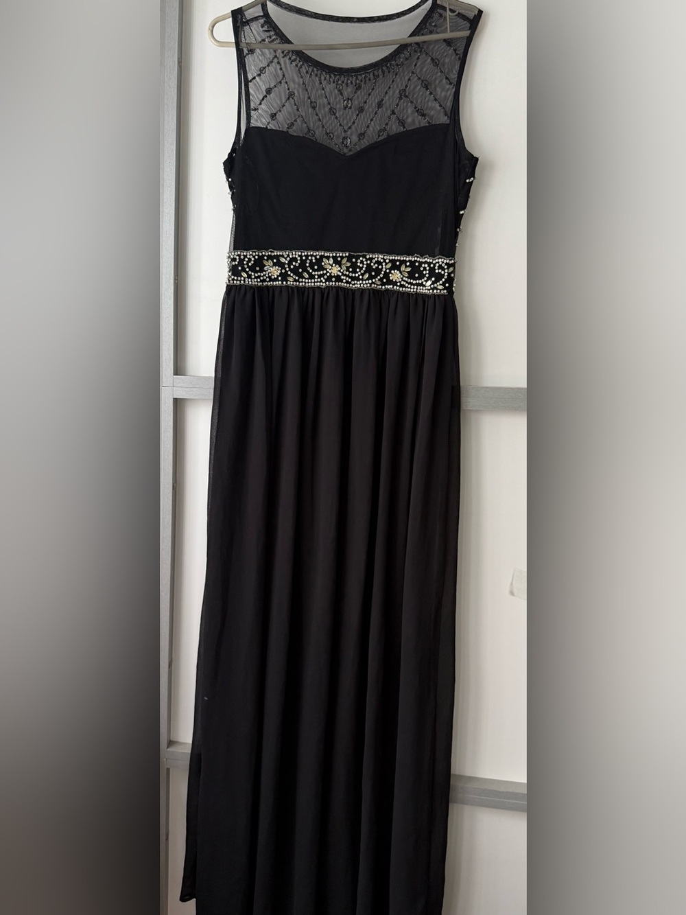 Embellished Black Womens Skirt with Beaded Waist